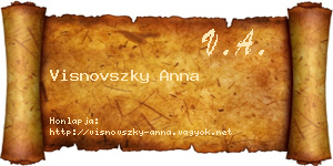 Visnovszky Anna névjegykártya